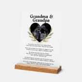 心のこもった祖母おじいちゃん妊娠発表 アクリルサイン (傾斜)