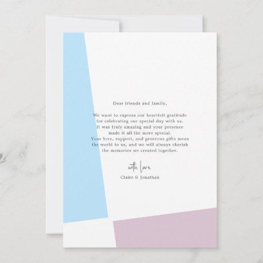 心のこもった結婚写真のサンキューカード サンキューカード (裏面)