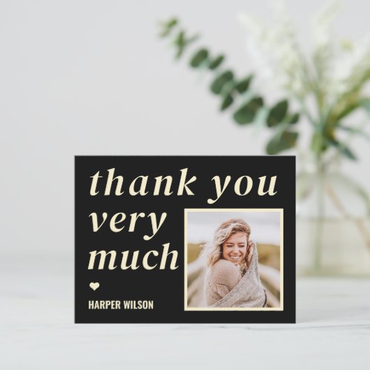 心のこもった言葉フォトフォトサンキューポストカード ポストカード (スタンド正面)