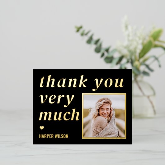 心のこもった言葉FOILありがとうはがき 箔シーズンポストカード (立ち正面)