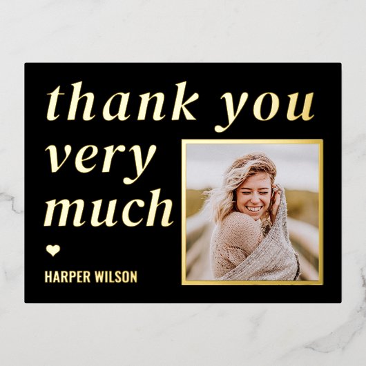 心のこもった言葉FOILありがとうはがき 箔シーズンポストカード (正面)