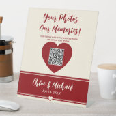 心のこもった開花結婚の写真共有QRコード 台座サイン (インサイチュ)