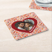 心のこもった開花 スクエアペーパーコースター (アングル)