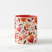 心のこもった開花：バレンタインデー マグカップ (中央)