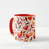 心のこもった開花：バレンタインデー マグカップ (正面左)