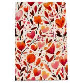 心のこもった開花：バレンタインデー ミディアムペーパーバッグ (正面)