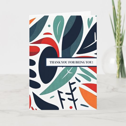 心のこもった「Thank You Being You」カードオプション2 サンキューカード (正面)
