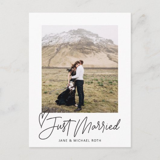 心のたった今結婚しました結婚の駆け落ち 案内ポストカード (正面)