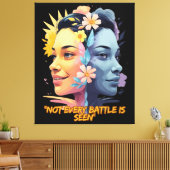 心の両面 – すべての戦いが見られるわけではない キャンバスプリント (インサイチュ (リビング))