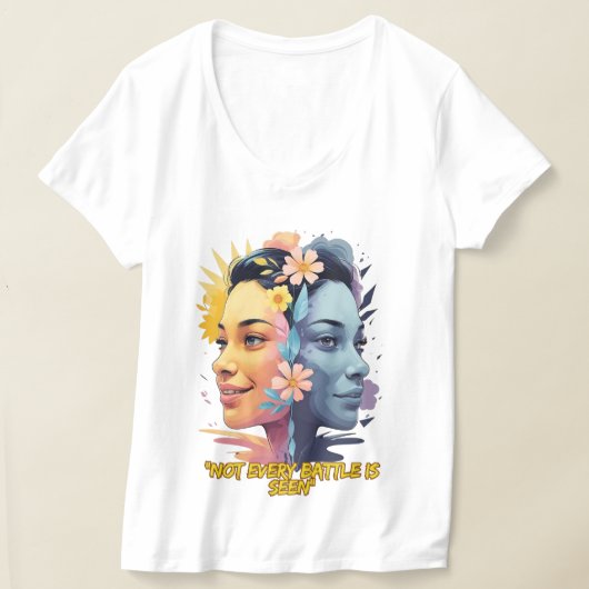 心の両面 – すべての戦いが見られるわけではない Tシャツ (レイダウン)