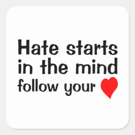 心の中で憎しみが始ま後を追るハート4 スクエアシール