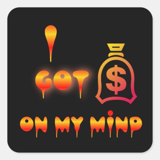 心の中のお金 スクエアシール (正面)