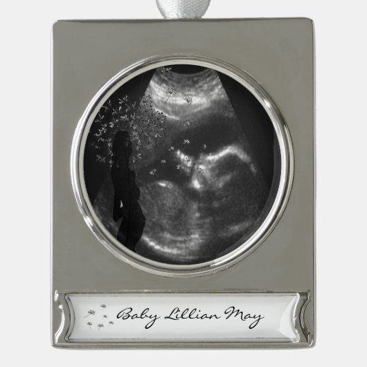 心の中の愛 シルバープレートバナーオーナメント (正面)