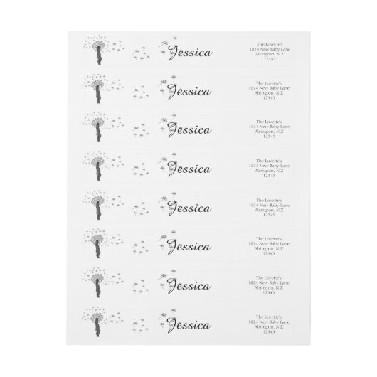 心の中の愛 ラップアラウンド宛名ラベル (シート)