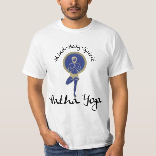 心の体の精神のHathaのヨガのTシャツ Tシャツ (正面)