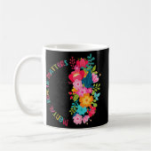 心の健康に関する問題花が心の健康を広める コーヒーマグカップ (左)