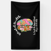 心の健康は健康の脳と同じである 横断幕 (縦)