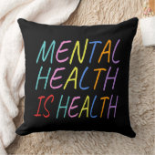 心の健康は健康、精神の健康認識度 クッション (ブランケット)