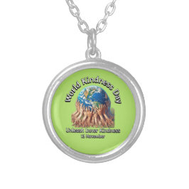 心の優しさを解き放つ。世界の親切な日。 シルバープレートネックレス