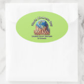 心の優しさを解き放つ。世界の親切な日。 楕円形シール (バッグ)