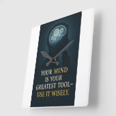 心の力を利用する スクエア壁時計 (傾斜)