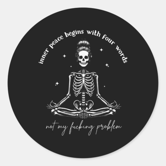 心の平和は私のフォーイングPではなく4つの単語で始まる ラウンドシール (正面)