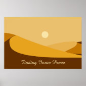 心の平和を探す砂漠の風景イエローアート ポスター (正面)