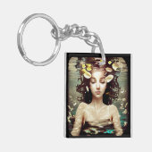 心の平和、水の下の女。 | AIアートワーク キーホルダー (正面左)