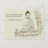 心の平穏は内から ブッダ ポストカード (正面)
