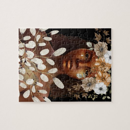 心の強いアフリカ系アメリカ人の女性アートを壊した ジグソーパズル (横)