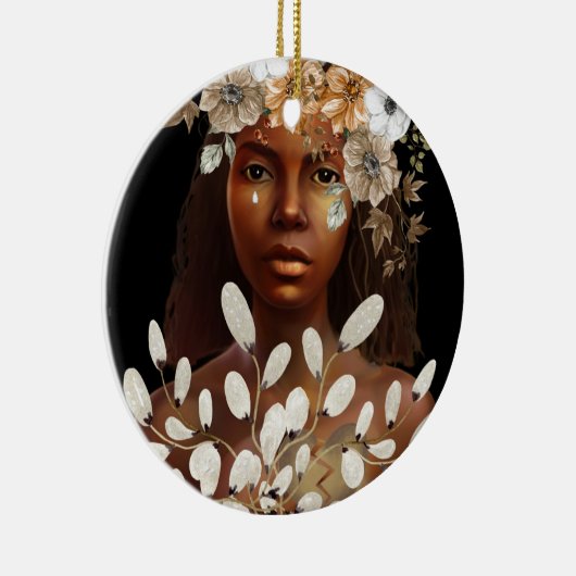 心の強いアフリカ系アメリカ人の女性アートを壊した セラミックオーナメント (右)