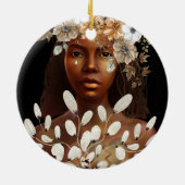 心の強いアフリカ系アメリカ人の女性アートを壊した セラミックオーナメント (裏面)