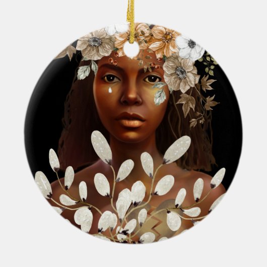 心の強いアフリカ系アメリカ人の女性アートを壊した セラミックオーナメント (裏面)