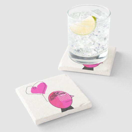 心の愛 ストーンコースター (横)