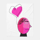 心の愛 フリースブランケット (正面)