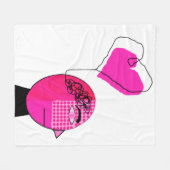 心の愛 フリースブランケット (正面(横))