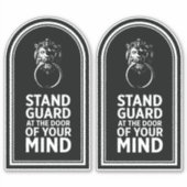 心の扉に立って警戒-引用文 シール (正面)