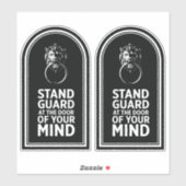 心の扉に立って警戒-引用文 シール (シート)