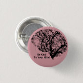 心の木の脳のボタンピンに優しい 缶バッジ (正面&裏面)