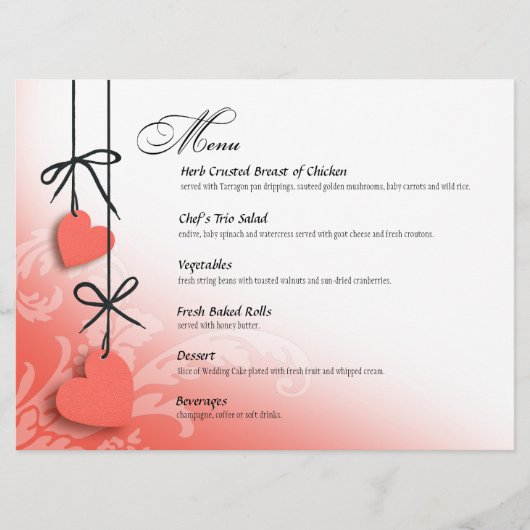 心の琴線の夕食メニューモモ メニュー (正面)