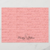 心の琴線の夕食メニュー赤 メニュー (裏面)