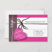 心の琴線RSVP 1の応答の暗い赤紫色 出欠カード (正面)