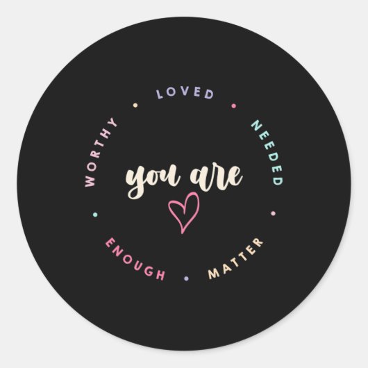 心の癒しを必要とした価値のある問題 ラウンドシール (正面)