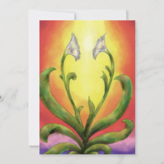 心の花に光が当たって 白い花弁が咲く シーズンカード (正面)