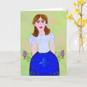 心の開いたリーマリーのクリエイティブデザイン カード (黄色い花)