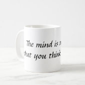 心はすべてです。 bec…考える何 コーヒーマグカップ (正面左)