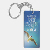 心はカモメのやる気を起こさせるな引用文を達成できます キーホルダー (正面左)