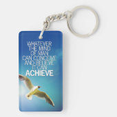 心はカモメのやる気を起こさせるな引用文を達成できます キーホルダー (裏面)
