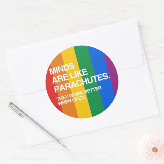 心はパラシュートのようなものだ ラウンドシール (封筒)