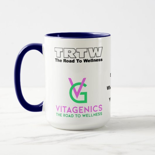 心は全てだ。ビタミン剤マグカップ マグカップ (左)